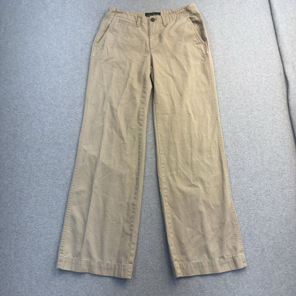 Lauren Ralph Lauren Pants Womens 4 Biltmore Chino Straight Leg Minimalist Khaki